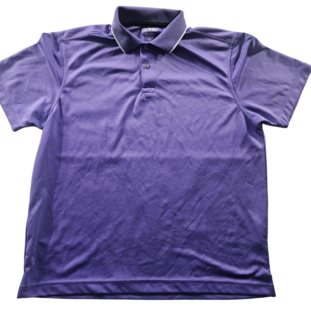 Etonic Polo Shirt Mens Large Purple Golf Performance Moisture‎ Wicking Athletic